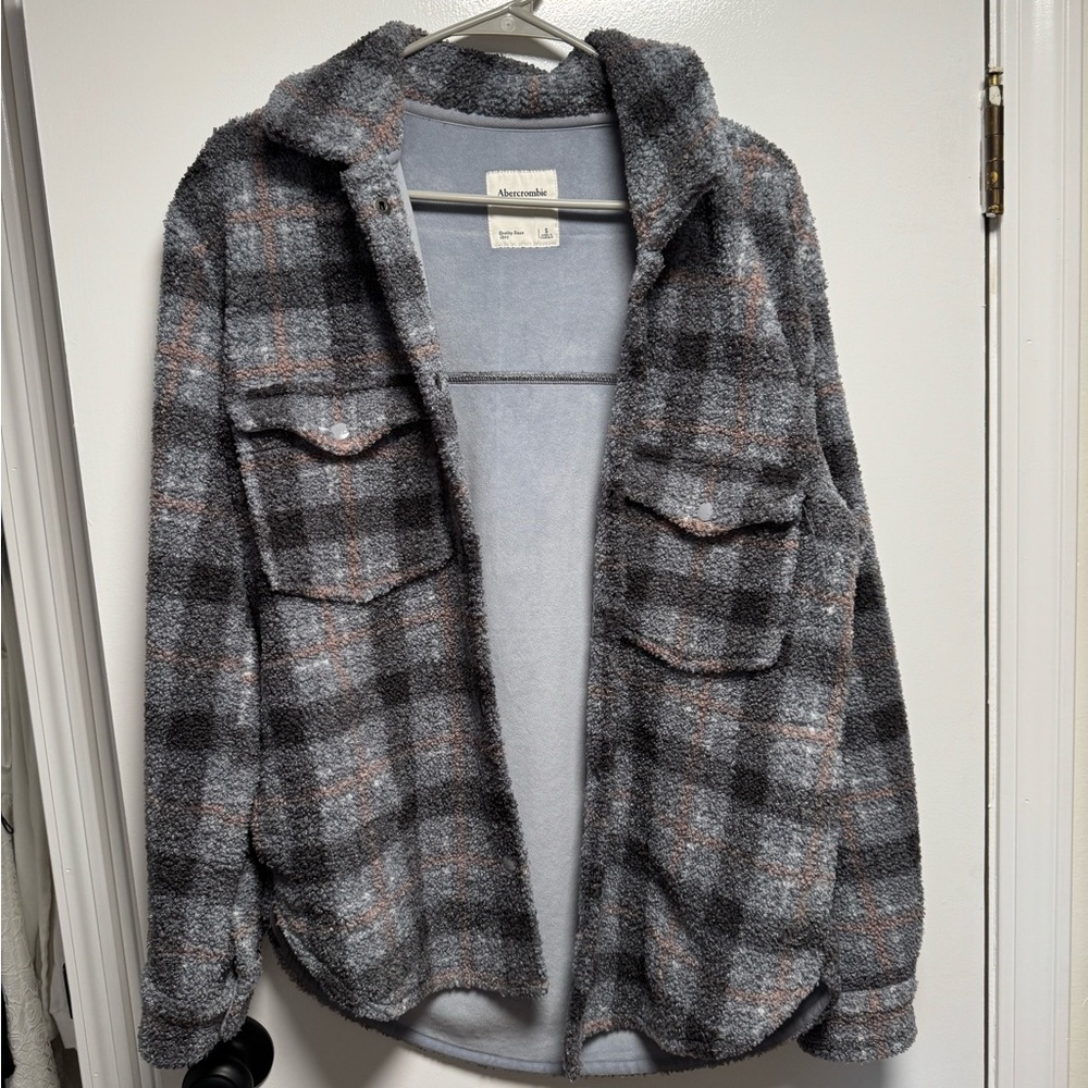 Abercrombie & Fitch Gray Fleece Jacket